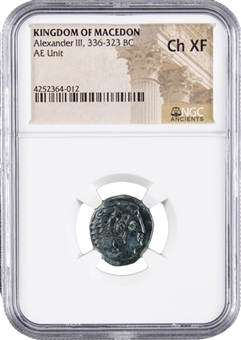 Alexander the Great Bronze AE Unit Ancient Coin - NGC Choice XF